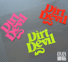 dirt devil 恶魔 改装系列 个性英文 反光贴 贴纸 贴花 机车 汽车