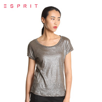【折】ESPRIT 女士百搭款纯色短袖T恤-045EO1K037 吊牌价399