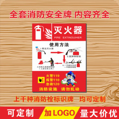 灭火器消火栓消防栓使用方法贴纸说明消防栓箱安全标识提示牌定做