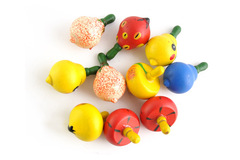 儿童木制彩色水果陀螺 小手转动小陀螺 经典怀旧宝宝儿童木质玩具
