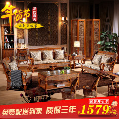 东南亚藤沙发客厅组合五件套 藤木沙发藤编实木沙发藤椅沙发家具