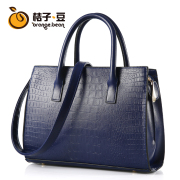 Orange. Ms bean crocodile pattern bag 2016 new diagonal fashion casual laptop bag