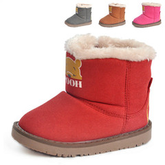 小熊维尼冬季学步鞋宝宝雪地靴1-3岁迪士尼保暖靴子男女童靴短靴
