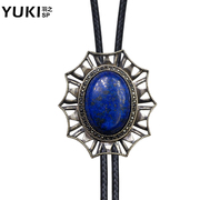 YUKI men hang complex classical long necklace sweater chain Black Onyx jewelry hipster night boys gift shop accessories