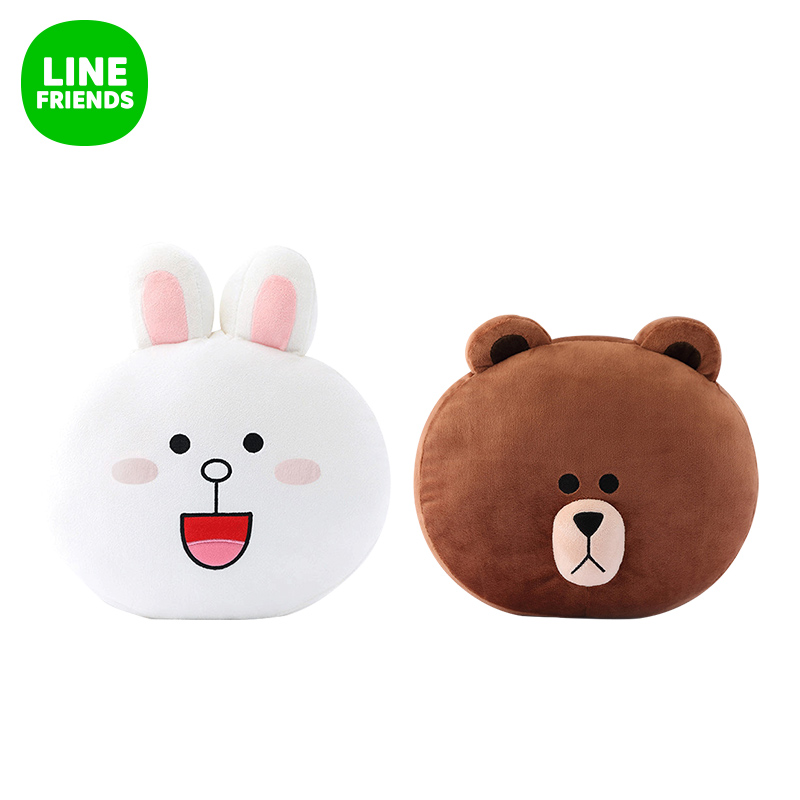 LINE FRIENDS 家族脸型萌趣抱枕靠垫 动漫周边办公家居抱枕产品展示图3