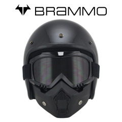 BRAMMO/syt525 个性机车头盔哈雷摩托车复古3/4半盔全覆式配风镜