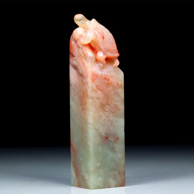 印石三宝寿山芙蓉石-精美《寿钮方章》