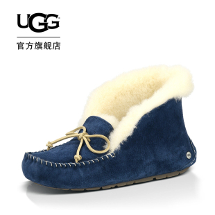 coach黑豆豆 UGG 女士平底休閑高幫可下翻豆豆鞋蝴蝶結款 1004806 coach豆豆鞋