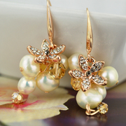 Mu-Mu-imitation Pearl Jewelry spring season around wallets temperament ear loop Su hypoallergenic earrings earrings flower 663