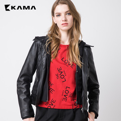 卡玛KAMA2016冬季新款连帽加厚羽绒服男腰带设计羽绒外套2416723