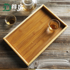 竹制功夫茶具 竹茶盘 实木大号茶盘茶海茶台 水果竹托盘