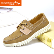 Red Dragonfly leather men's shoe 2015 spring genuine new leisure trend laced nubuck men's shoes shoes