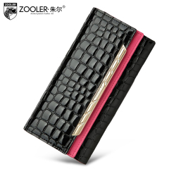 Jules 30 percent 2015 new ladies crocodile pattern leather wallet large zip around wallet clutch bag European fashion solid color