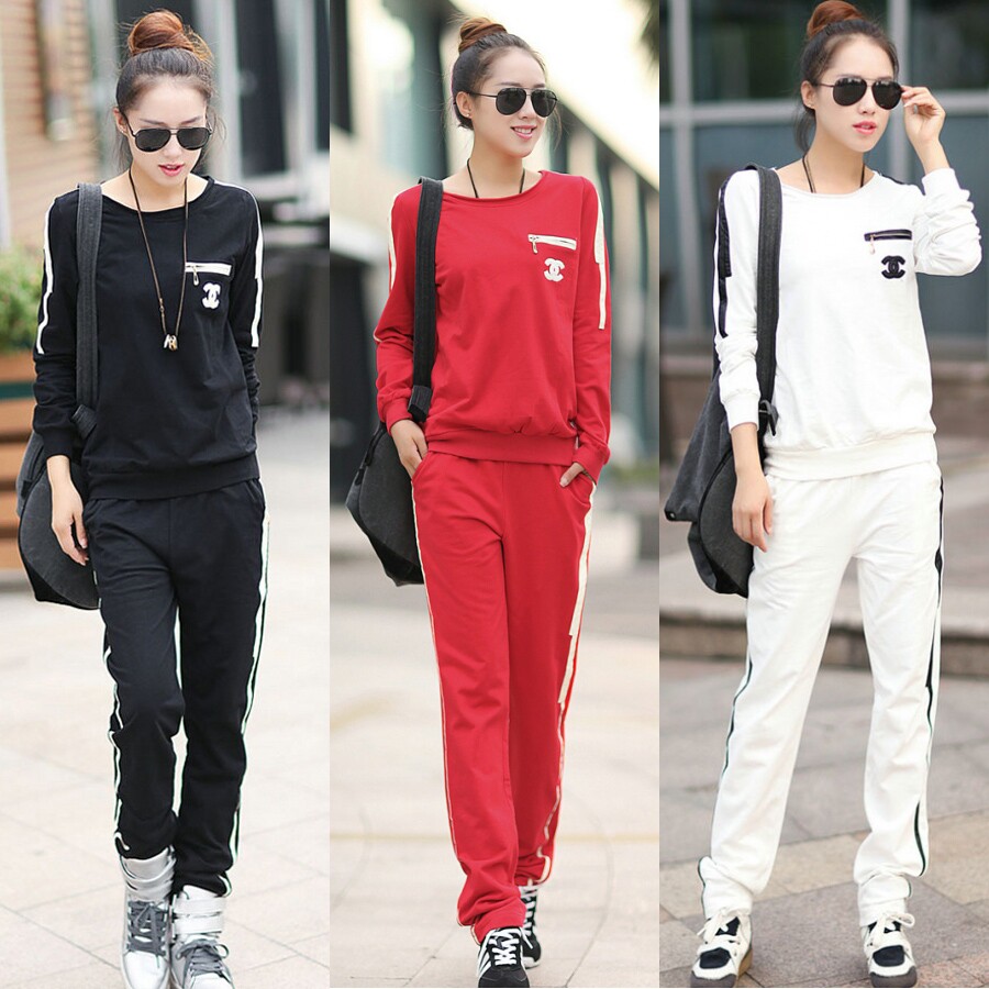 一折女款运动套装 休闲两件套 纯棉