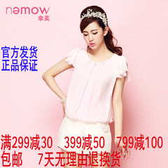 Nemow拿美2015夏装新款甜美百搭雪纺 蝴蝶结短上衣A5A135