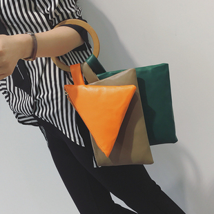 香港有三宅一生的包包 女包包個性圓環包包春夏新款三層撞色信封包韓版時尚手提包潮流 包包