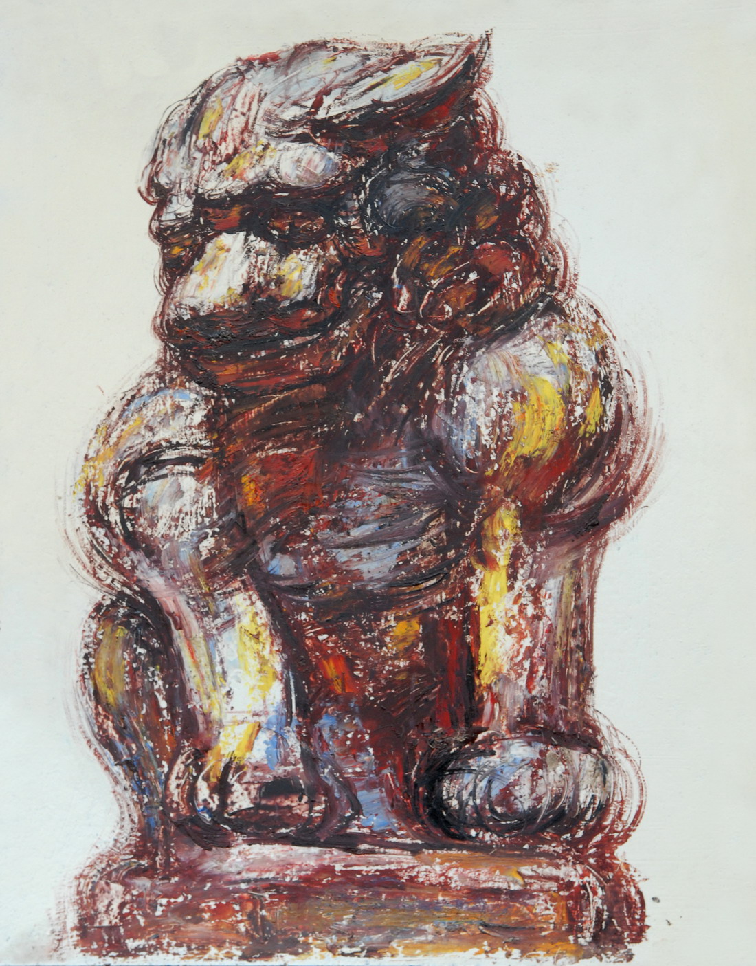 郑丽芳《拴马庄》油画系列三