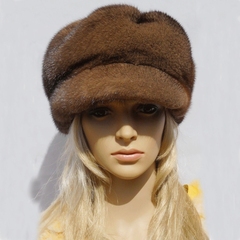 新款秋冬季高档进口水貂帽子保暖时尚高贵皮草帽子 女士可爱貂毛