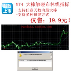 MT4 大棒指标大棒触碰布林线指标 N天内大棒可调支持多种报警方式