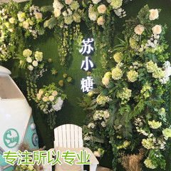 仿真植物背景墙草坪绿化墙体地毯草皮假叶子挂墙绿植工程装饰绿色