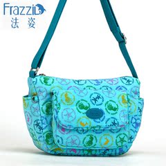 Frazzil/法姿尼龙女包斜款包2016春夏新款 印花帆布包女式包袋潮