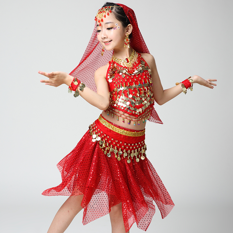 儿童民族舞蹈服装六一印度肚皮舞演出服女童幼儿表演套装新 包邮|msdalam kategori sukan/Yoga/kecergasan/bekalan peminat, Dance/Aerobik/Gymnastics, tarian perut, Belly Dance Set (pakaian) - dari Buy2taobao.com untuk memberikan perkhidmatan ejen Taobao profesional membeli