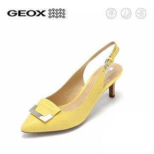 coach鞋8d等於多少碼 GEOX 健樂士涼鞋女細跟中跟魚嘴時尚尖頭單鞋女鞋D52P8D coach鞋