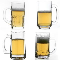 啤酒杯 超大号扎啤杯 玻璃杯 带把透明 牛奶杯 茶杯 创意加厚批发