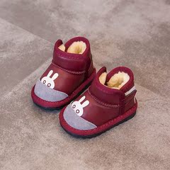 冬季新款宝宝时尚保暖学步鞋0-3岁雪地靴软底防滑男女小童棉鞋子