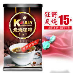 koully海南特产炭烧咖啡速溶粉 炭火烘焙风味 三合一咖啡罐装220g