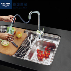 【Grohe/高仪 年度新品】原装不锈钢厨房水槽/双槽配冷热厨房龙头