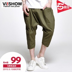 Viishow2015 new slacks, men low in Europe and America in spring and summer pants cropped chinos comfortable chinos