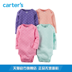 Carter's4件装波点连体衣三角哈衣全棉宝宝婴儿童装126G336