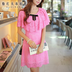 Dress big pink doll summer 2015 packed in the summer new style lace dress eye Eyelash fashion dresses