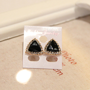 Email Korean beautifully simple fashion triangle earrings women''s diamond crystal diamond earrings diamond women