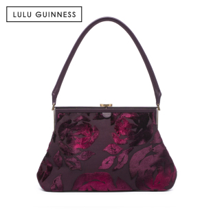 coach玫瑰印花手提包 LULU GUINNESS 露露 姬妮斯歐美宴會女士手提包玫瑰印花手挎包包 手提包