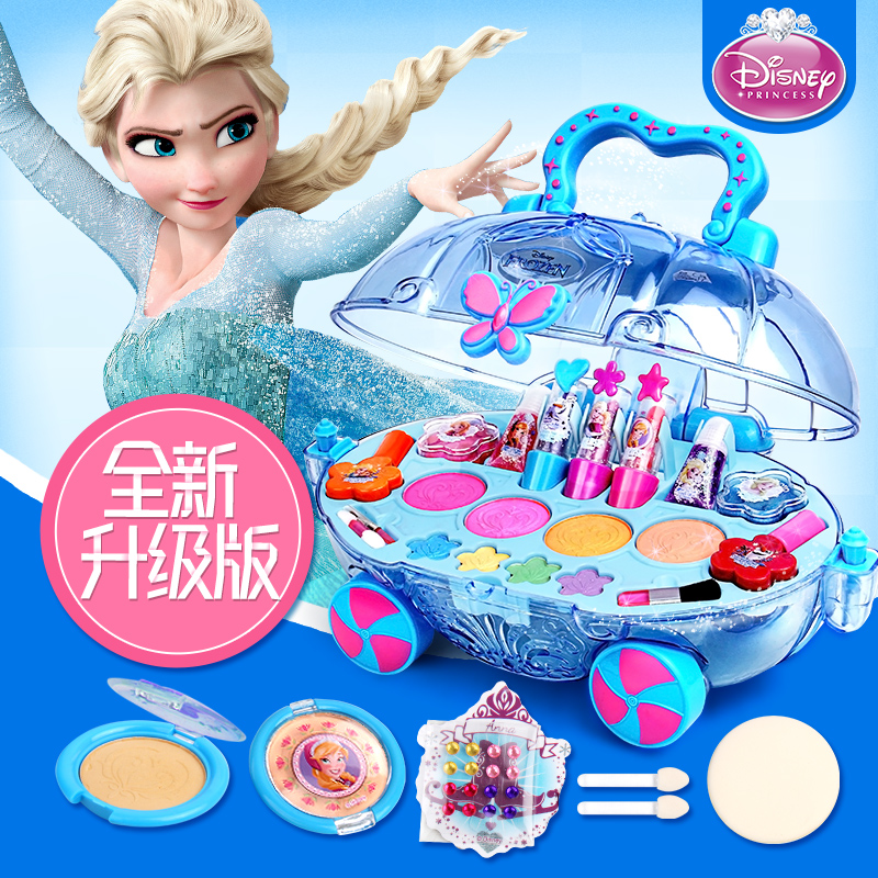 迪士尼无毒儿童化妆品公主彩妆盒套装女孩玩具过家家玩具生日礼物