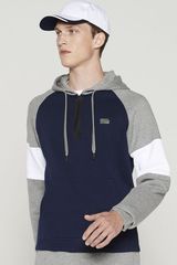 法国鳄鱼 LACOSTE SPORT系列 内抓绒 撞色带帽卫衣 完美品包