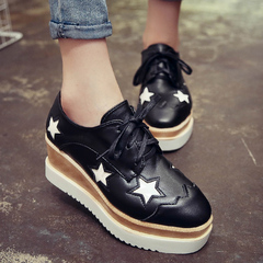 Hero Yang 2015 winter season thick Shoes Sneakers high heels platform shoes and shoes down the slope with students