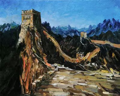 油画家-戴海燕《长城烽火静》