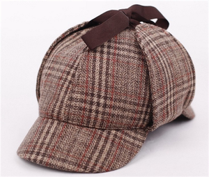 神探夏洛克帽子卷福侦探福尔摩斯棒球帽男女英伦双檐猎鹿帽花呢