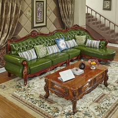 欧式真皮沙发转角皮沙发组合欧式实木沙发简约欧式真皮沙发头等舱