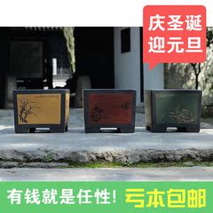 紫砂花盆 古典兰花花盆植物陶瓷盆创意家居特价四方精品盆景盆