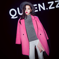 Dual 12 QUEENZZ oversize Korean loose long handsome profile cocoon-type wool overcoat women