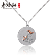 Old silver Pu women fashionable original shorter clavicle 925 Silver necklace silver necklace round bird birthday gifts