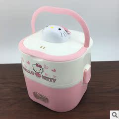 hellokitty多功能电热饭盒不锈钢内胆插电加热饭盒手提便当盒包邮