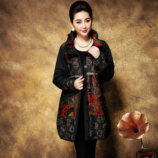 天慈服饰旗舰店天慈妈妈装时尚高端大码冬装中老年女装显瘦棉衣妈妈装中长款棉服
