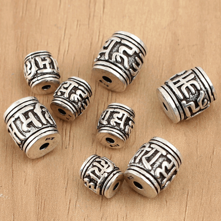 925纯银泰银批发饰品银配件手链_925纯银泰银批发饰品银配件 六字真言