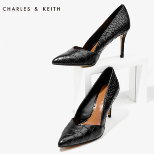 賽特奧萊裡有菲拉格慕嗎 CHARLES KEITH尖頭細高跟鞋CK1-60360729夏涼鞋女蛇紋奧賽鞋 上水有菲拉格慕