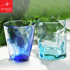 意大利进口Bormioli创意水杯玻璃杯子彩色波浪耐热果汁牛奶杯茶杯